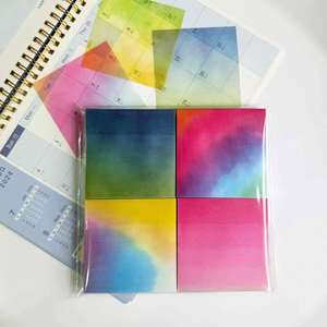Gradient Rainbow Self-Adhesive <b>Memo</b> <b>Pads</b> 50 Pages Translucent Shiny Colorful Notepad for Learning Office Use-Beautiful <b>Memos</b> - Product Image 6