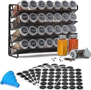 Bouteille à épices en verre, ensemble de 28 pièces, conteneur à épices de 120 ml, anti-fuite, compatible lave-vaisselle et four, salière et poivrière réglables - Product Image 4