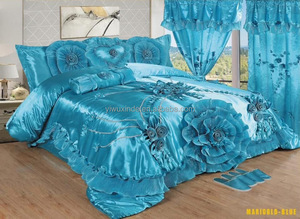 Mỹ mô hình Hot Bán 10 cái Wedding Comforter với phù hợp với rèm cửa sang trọng bộ đồ giường đặt - Product Image 4