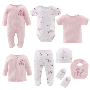 Ensemble de vêtements pour bébé nouveau-né en coton 100% - 8 pièces - Combinaisons pour bébé - Ensemble cadeau pour les quatre saisons - Product Image 3