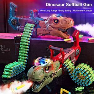 <span class=keywords><strong>Jeux</strong></span> de tir à tête de dinosaure avec brouillard électrique Mitrailleuse automatique Pistolet à balles souples Gatling EVA pour enfants - Product Image 3