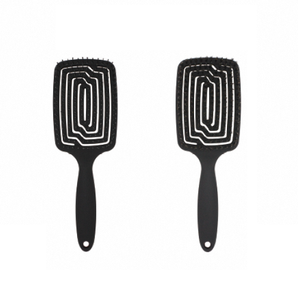 L Handle ceramic barrel roll brush <b>hair</b> <b>styling</b> <b>tool</b> with non slip rubber handle and soft bristle boar bristle for detangle use - Product Image 1