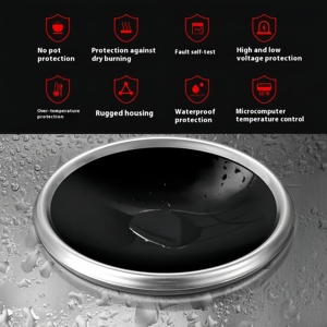 Cuisinière à induction simple professionnelle de haute qualité, boîtier en acier inoxydable, 3500W, commande tactile, design concave, pour comptoir domestique - Product Image 6