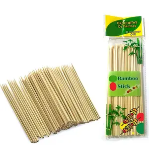 Espeto de bambu 30 cm, 100 peças, espeto de bambu em tamanho grande, espeto de bambu natural 16