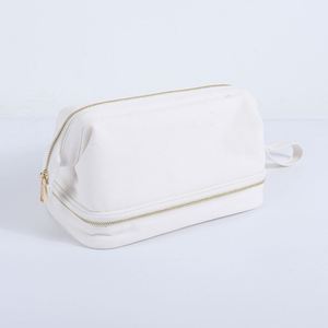 Custom Printed Eco-Friendly Zipper DIY Double Layer Plaid Nylon <b>Cosmetic</b> <b>Organizer</b> Portable Waterproof Women's Makeup for - Product Image 2