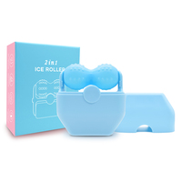 Rouleau à glace pour le visage et les yeux Outil de soin de la peau du visage Rouleau à glace 2 en 1 pour le visage et les yeux Réduire les poches Soulager les migraines
