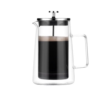 Cafetera Francesa de Vidrio Borosilicato y Acero Inoxidable, Hecha a Mano, Soplada a Bocca, Ecológica, con Doble Capa y Émbolo - Product Image 5