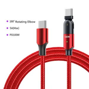 usb a to usb c gaming fast charging cable tou usb-c 5A swivel data cable for mobile phone charging