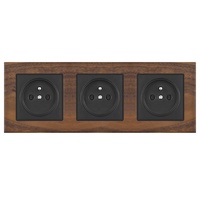 En Oferta: Enchufe Francés de 3 Tomas y Interruptor de Alta Calidad para Panel de Madera Sólida, Personalizable