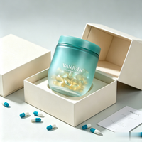 Bouteilles de luxe vertes de 250 ml en verre dépoli pour compléments alimentaires, poudre de protéines, emballage à large ouverture pour capsules de probiotiques féminines