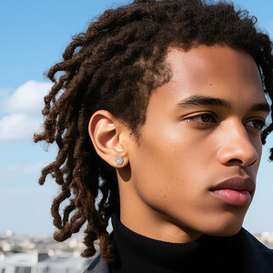 Thanh Lịch <span class=keywords><strong>Rose</strong></span> <span class=keywords><strong>Stud</strong></span> Bông Tai 925 Sterling Silver Bạc Lấp Lánh Moissanite Kim Cương Đồ Trang Sức Thời Trang Đinh tán Tai Cho Nam Giới Phụ Nữ - Product Image 5