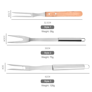 Tenedores de talla duraderos para barbacoa, pincho de <span class=keywords><strong>Kebab</strong></span>, parrilla de barbacoa de acero inoxidable, tenedor de carne para barbacoa, cocina de Camping - Product Image 2