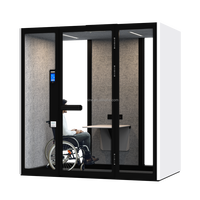 Cabine de bureau acoustique insonorisée Comine moderne et accessible, à hauteur réglable, pour hôtels et entrepôts, idéale pour un bureau inclusif