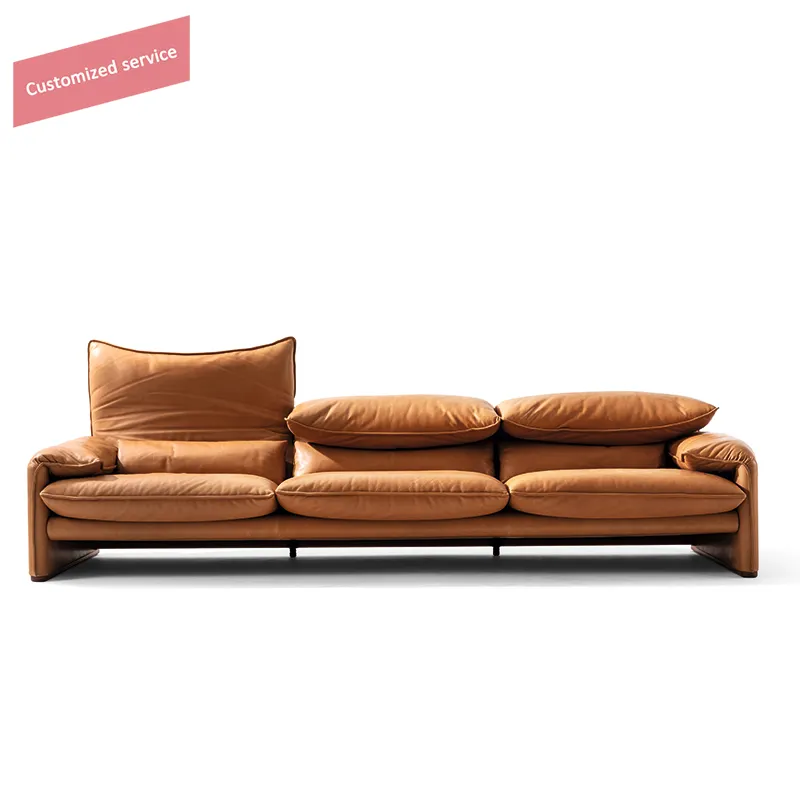 Rifornimento della fabbrica maralongdivano di lusso schienale regolabile modulare componibile soggiorno divano set mobili divano in pelle