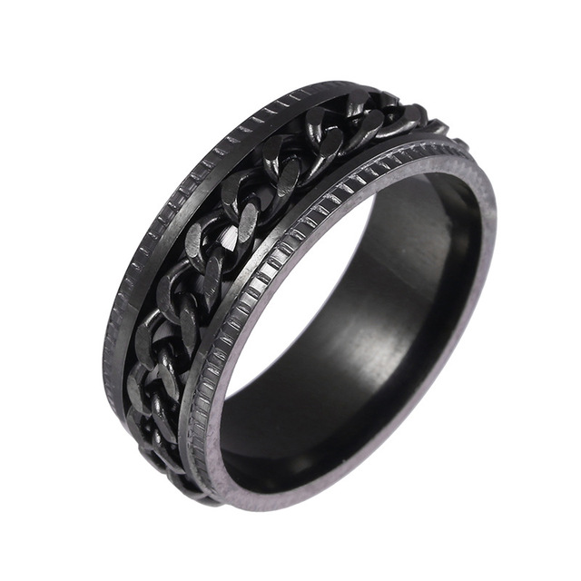 Trendy Stainless Steel Fidget Rings 8mm Multi Color Spinner Rings for Women