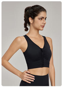 RUIQUWIN femmes léger soutien-gorge de Yoga à soutien élevé séchage rapide sans manches Fitness gilet fermeture éclair serré haut d'entraînement Logo personnalisé imprimer - Product Image 2