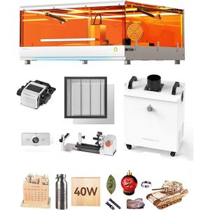 Máquina de Grabado Láser Toocaa de 40W con Juego de Rodillos Rotatorios, Extractor de Humos, Cámara Inteligente, Asistencia de Aire y Mesa de Trabajo Tipo Panal - Product Image 1