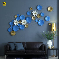 Décoration murale en céramique Poissons et fleurs - Design rond moderne pour entrée et cour, ornement mural extérieur à suspendre et à fixer