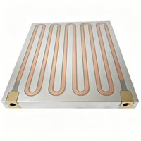 Plaque de refroidissement à eau personnalisée avec 10 boucles et tubes en cuivre de 3/8'', 255*290*25mm, avec raccord G1/4, plaque de refroidissement liquide sur mesure