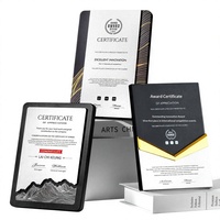 Médailles personnalisées en forme d'étoile à cinq branches, plaques de récompense haut de gamme sous licence, plaques d'honneur avec impression UV feuille d'or, porte-certificats, trophées