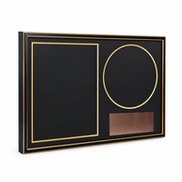 Cadre de présentation en bois avec bordure dorée pour album photo, boîte à ombre, plaque personnalisée, support pour disque vinyle, décoration murale pour salle de musique