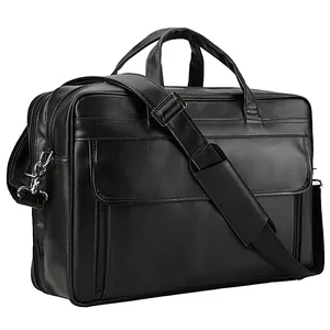 Leather Briefcase Men Business Crazy Horse Cowhide Wholesale Manufacturer Leather Briefcase Laptop Portfolio