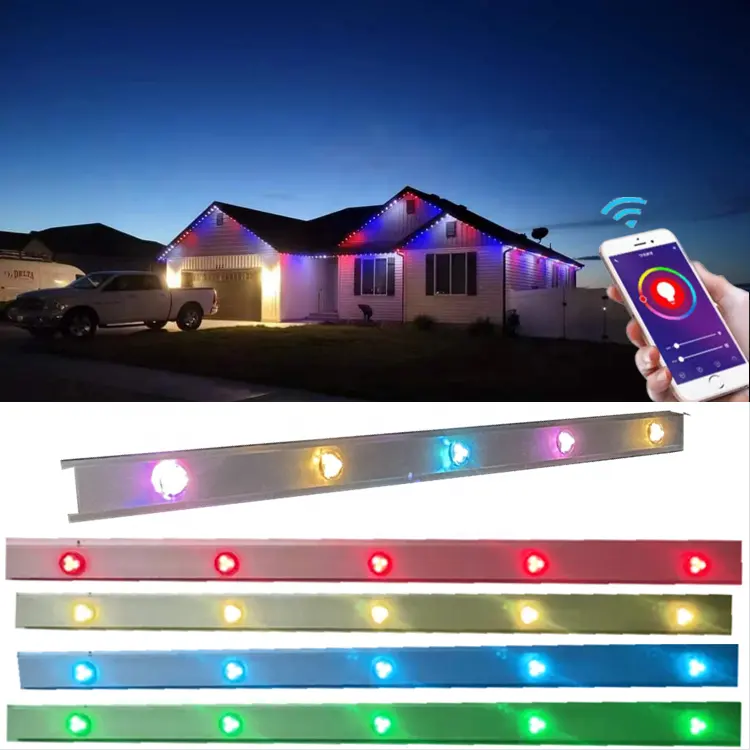 Christmas house decor outdoor holiday landscape lighting amusement park products 12v led light string pixel gemstone point light