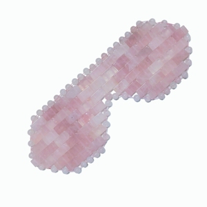 Masque pour les yeux en pierres de quartz rose, perles de pierres naturelles, pour les yeux gonflés, les cernes, relaxation, soin beauté à domicile et spa. - Product Image 1