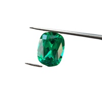 Pierre précieuse en argent, Tsavorite Yajing, créée en laboratoire, polie, en forme de coussin, taillée à la main, haute précision