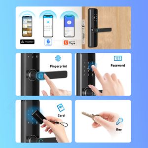 <span class=keywords><strong>Serrure</strong></span> de porte intelligente numérique compatible Matter et <span class=keywords><strong>HomeKit</strong></span>, électronique, WiFi, application Tuya TTLock, poignée biométrique à empreinte digitale - Product Image 2