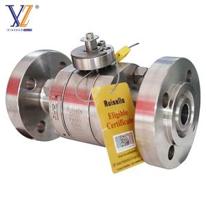 Vannes à boisseau sphérique à commande manuelle montées sur tourillon en acier inoxydable haute pression gazole eau de mer bride débit gainage soudé - Product Image 1