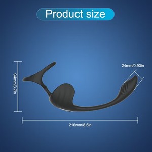 Anillo de Bloqueo Anal con Control Remoto de 9 Frecuencias, Masajeador de Próstata con Bolas para Hombre, Masturbador Ecológico USB - Product Image 3
