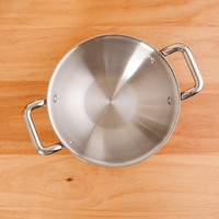 Casserole à soupe en acier inoxydable 3 couches avec couvercle en verre, intérieur antiadhésif et compatible induction pour la préparation des aliments à la maison