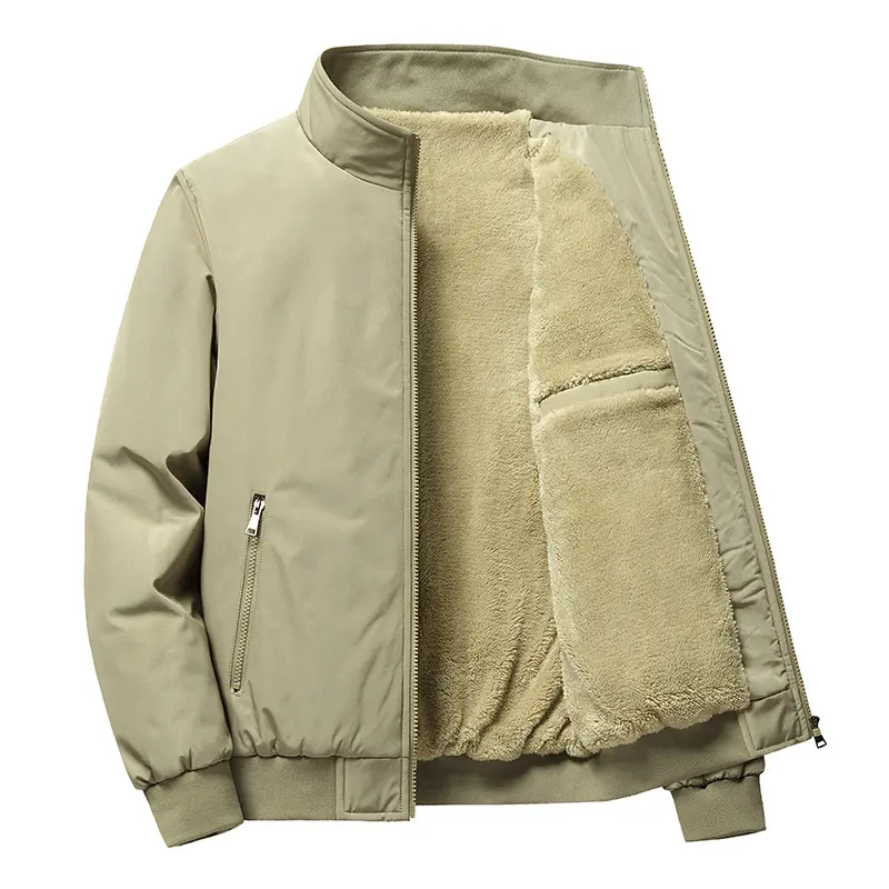 Fleece Jacket Men Winter Thick Jackets Coats Plus Size 8XL Solid Color Jacket Fashion Casual Outwear Big Size 8XL Warm Coat