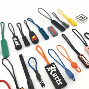 Deslizador de cremallera de PVC 3D personalizado tirador de cremallera de goma suave tirador de cremallera de silicona con cordón encerado para ropa deportiva - Product Image 4