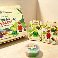 Kit de Arcilla Seca al Aire Tea and Tales, Set de Arcilla para Modelar para Niños, Manualidades con Escenas de Cuentos, Juguete Educativo, Paquete Personalizado