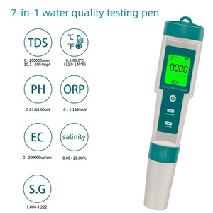 Stylo de détection de la qualité de l'eau 7-en-1 : mesure du pH/TDS/TEMP/EC/salinité/SG/ORP - Product Image 2