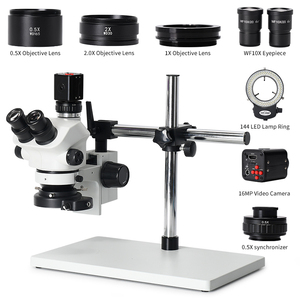 Real Photo 24MP 1080P HD-MI Video Camera Simul-Focal 3.5X-100X Continuous Zoom Stereo Trinocular Microscope For Mobile Repair Set