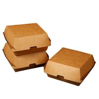 Caja de Hamburguesas de Cartón Corrugado Biodegradable de Papel Kraft Personalizado Ecológico, Estilo Carpeta con Relieve, Desechable para Comida Rápida para Llevar