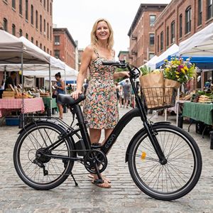 Vélo électrique de ville 36V de haute qualité pour adultes, cadre en acier au carbone, double frein V, moteur de moyeu arrière, vélo/cycle électrique intelligent - Product Image 1