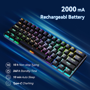 AMZ, gran oferta, 60%, Teclado mecánico portátil Bluetooth inalámbrico RGB, 61 teclas, teclado compacto para juegos con interruptor marrón táctil - Product Image 3