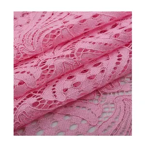 2023 tela de vestido de encaje de algodón rosa de encaje africano más nueva