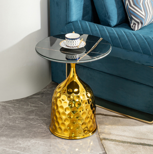 Wholesale Modern Style Custom Hammered Steel <b>Console</b> <b>Table</b> Adjustable Height Living Room Dining Bedroom Nightstand Circular - Product Image 2