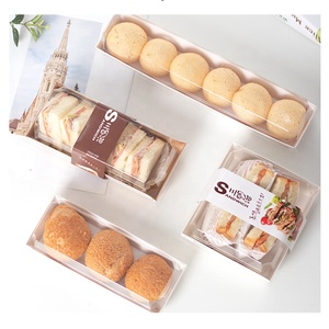 Boîtes en papier d'emballage de <span class=keywords><strong>boulangerie</strong></span> pâtisserie blanche personnalisée pour dessert Boîte à biscuits transparente pour sandwich à gâteau avec couvercle en fenêtre en PVC transparent - Product Image 6
