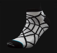 Chaussettes de sport professionnelles à la mode - Motif toile d'araignée jaune fluorescent, respirantes et à séchage rapide