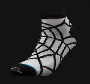 전문 패션 운동용 발목 양말 - 형광 노란색 거미줄 패턴, 통기성 및 빠른 건조 - Product Image 4