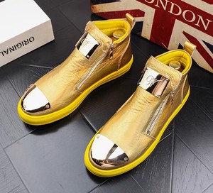 Chaussures de course décontractées montantes pour hommes, à semelle épaisse, style bottines, blanches, tendance, pour l'extérieur, petites tailles - Product Image 3