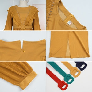 Vestidos de Iglesia Elegantes para <span class=keywords><strong>Mujer</strong></span>, Casuales, de Manga Larga, Cuello Redondo, con Volantes y Pedrería, Vestidos Formales de Fiesta, Vestidos Africanos para <span class=keywords><strong>Mujer</strong></span> - Product Image 5