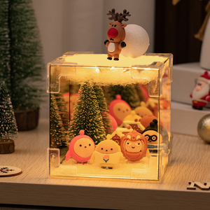 Nueva Lámpara de Espejo con Luces Navideñas, Decoración de Mesa para el Hogar, Cubo Mágico Navideño, Luz Nocturna Transparente, Decoración con Luz de Santa Claus y Nieve - Product Image 4