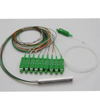 Hybrid 1x9 PLC Splitter Unbalanced Low Insertion Loss FTTH FTTx Telecom Fiber Optic Splitter SC/APC Connector 1m Length